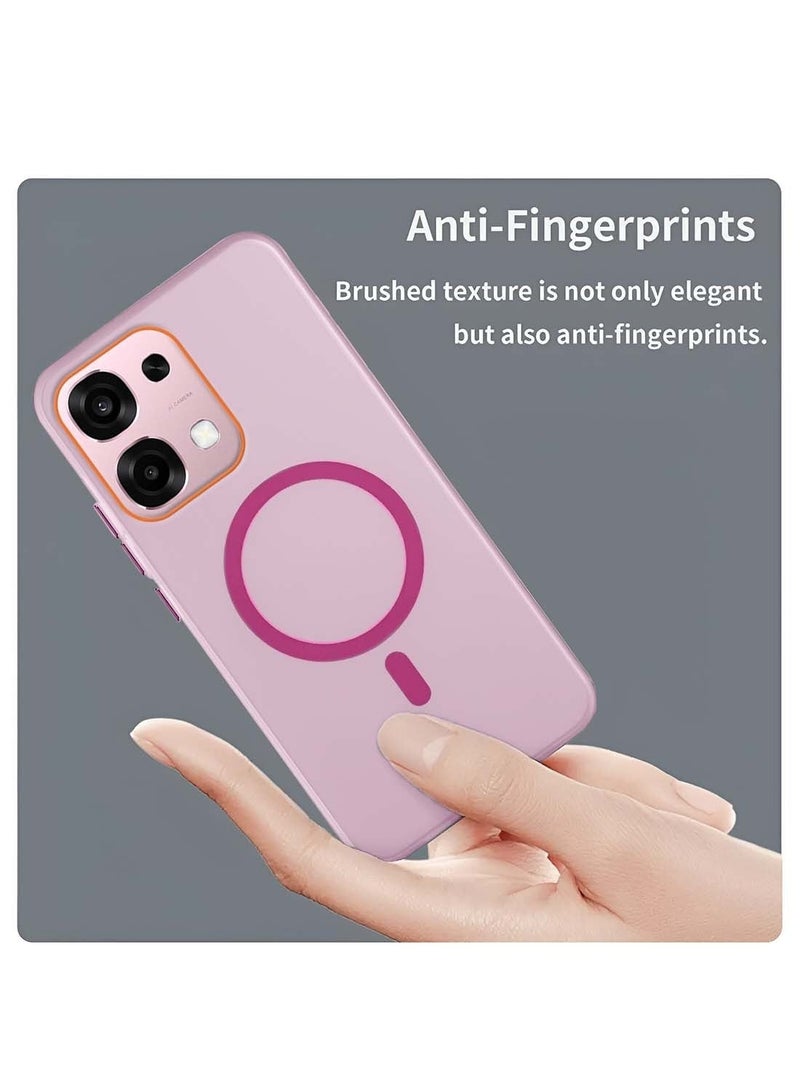 دبليو تيك غطاء هاتف Oppo A6 Pro / Oppo F31 5G 2025 شفاف هجيني مزود بـ Magsafe مع شحن مغناطيسي وحواف مرتفعة للكاميرا ومظهر أنيق (MCMPMN) - وردي فاتح - Image 3